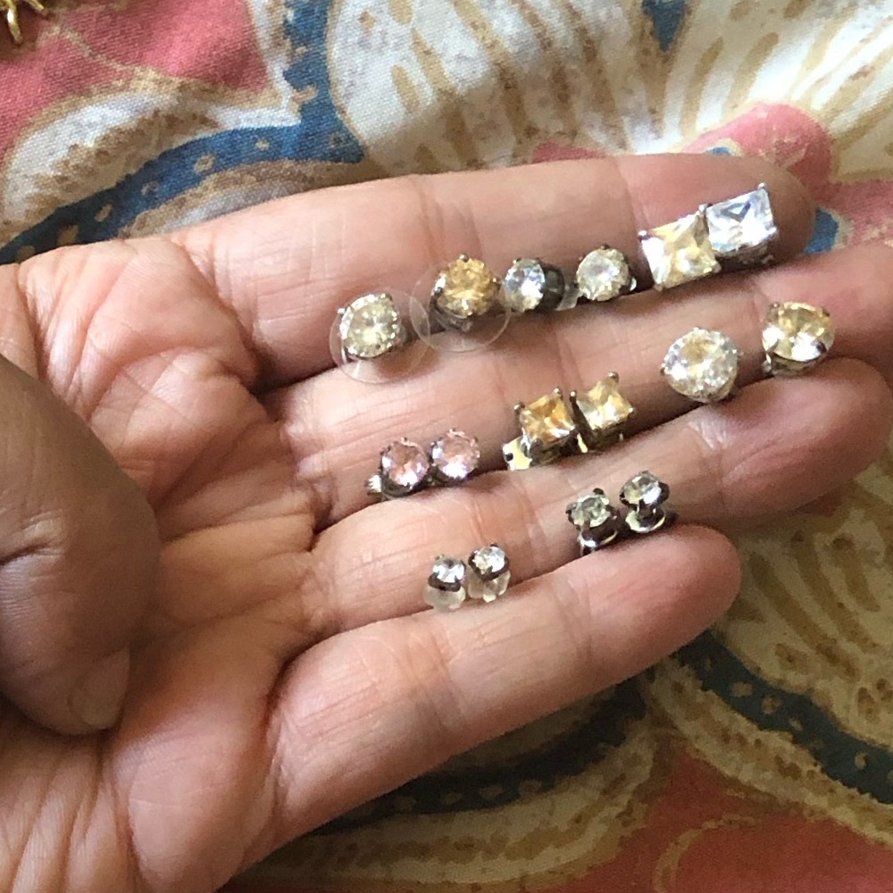 Assorted Crystal Stud Earrings and other earrings.